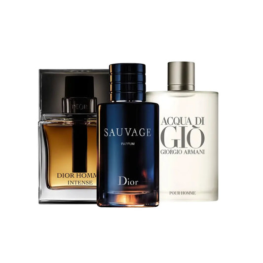 Sada 3 Parfémů Dior Homme Intense, Dior Sauvage, Giorgio Armani Acqua Di Giò 100ml