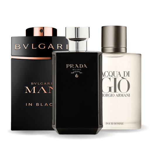 Sada 3 Parfémů Bvlgari In Black, Giorgio Armani Acqua Di Gio, L’homme Prada Intense 100ml